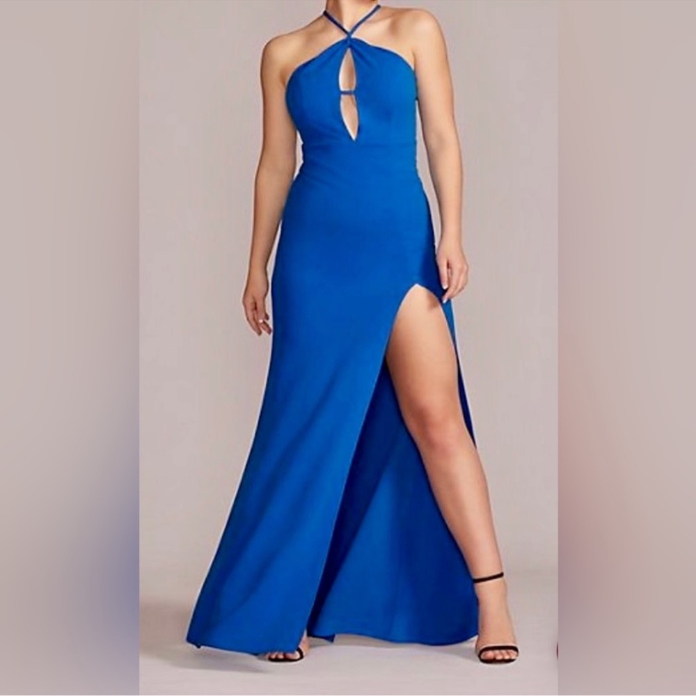 NWT Emerald Sundae Cutout Scuba Crepe Halter Dress